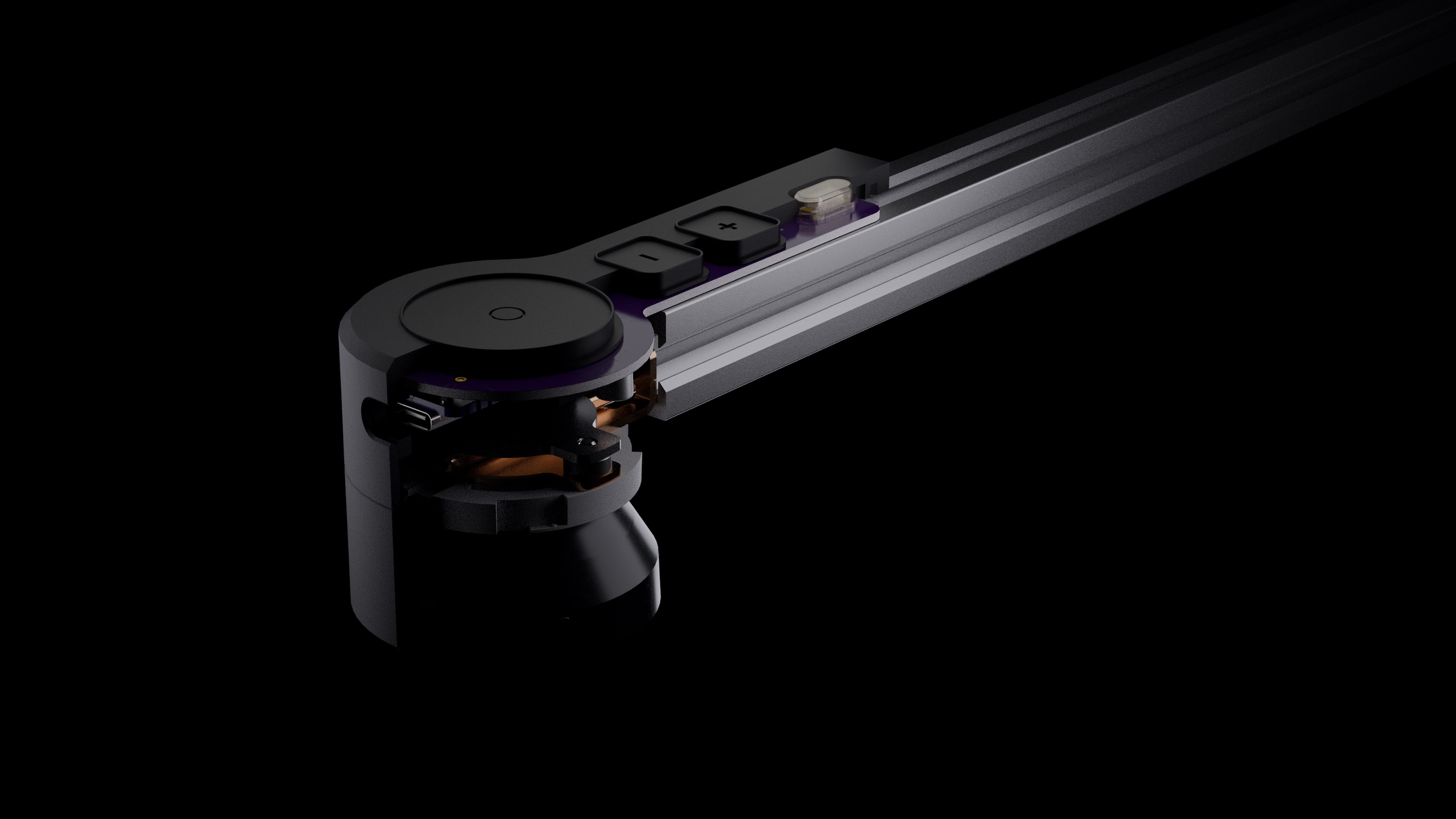 Open Task Light rendering on black background